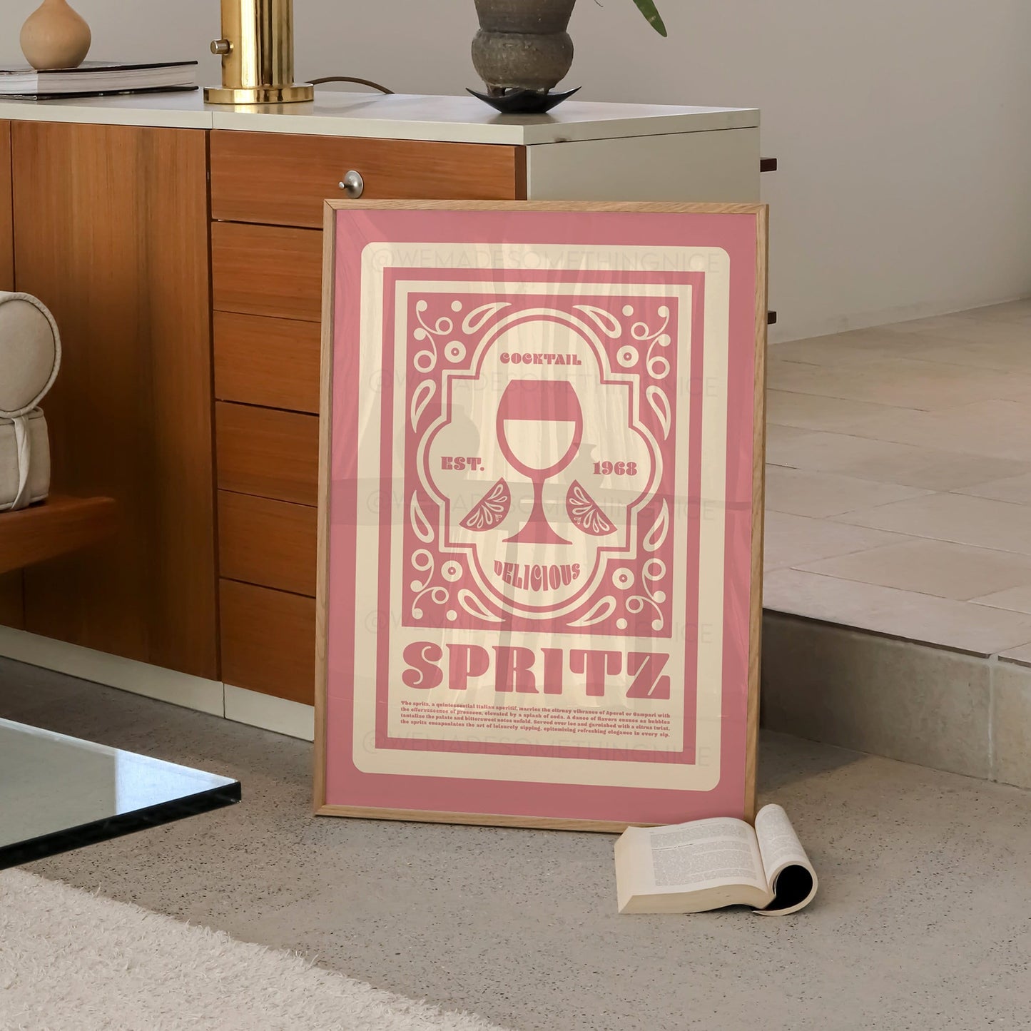 Spritz Cocktail Poster, Kitchen Art, Kitchen Poster, Kitchen Print,  Retro Print, Art Deco, Kitchen Decor, Cocktail Print
