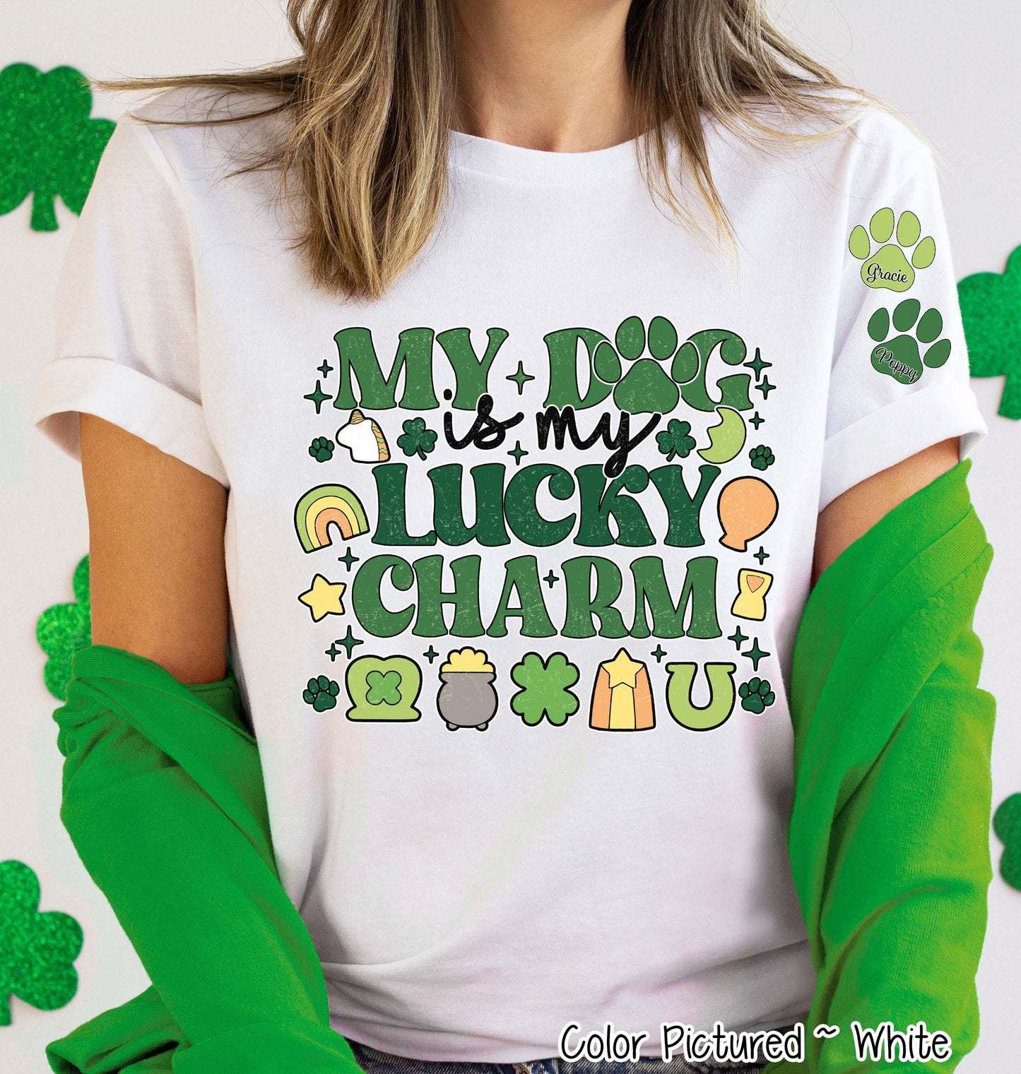 My Dog is my Lucky Charms Sweatshirt, Dog Mom St Patrick Day Shirt, Lucky Dog Mom Shirt, Dog St patricks Hoodie