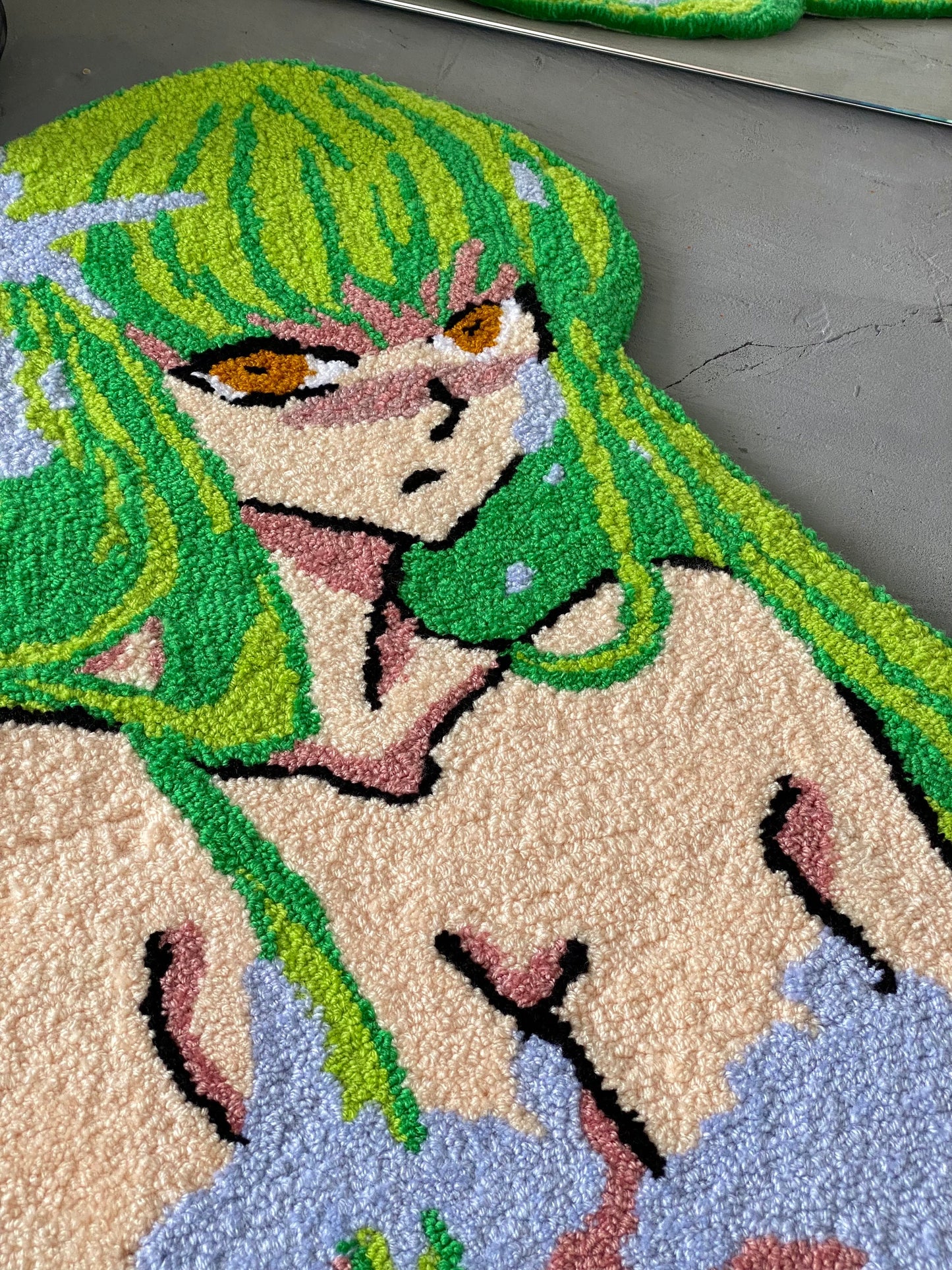 Tufted Anime Girl Rug, Tufted Anime Character Rug,  Modern Rug, bedroom floor mat, Anime Fan Gift, Aesthetic Rug, Non-slip rug