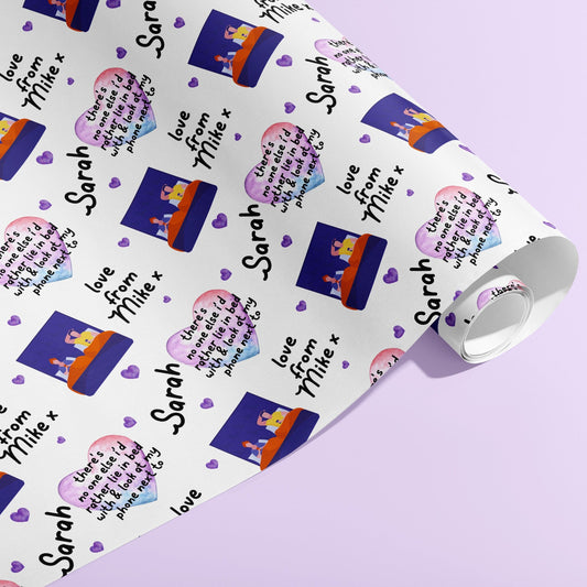 Personalised Valentines Gift Wrap, Wrapping Paper, Birthday, Your Name, Customised, Wedding, Party, Paper, Your Age, Anniversary, Recycle