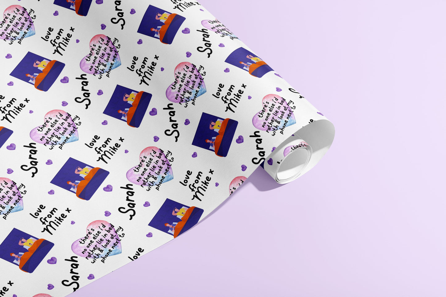 Personalised Valentines Gift Wrap, Wrapping Paper, Birthday, Your Name, Customised, Wedding, Party, Paper, Your Age, Anniversary, Recycle