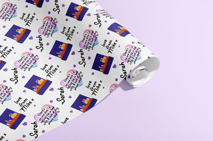 Personalised Valentines Gift Wrap, Wrapping Paper, Birthday, Your Name, Customised, Wedding, Party, Paper, Your Age, Anniversary, Recycle