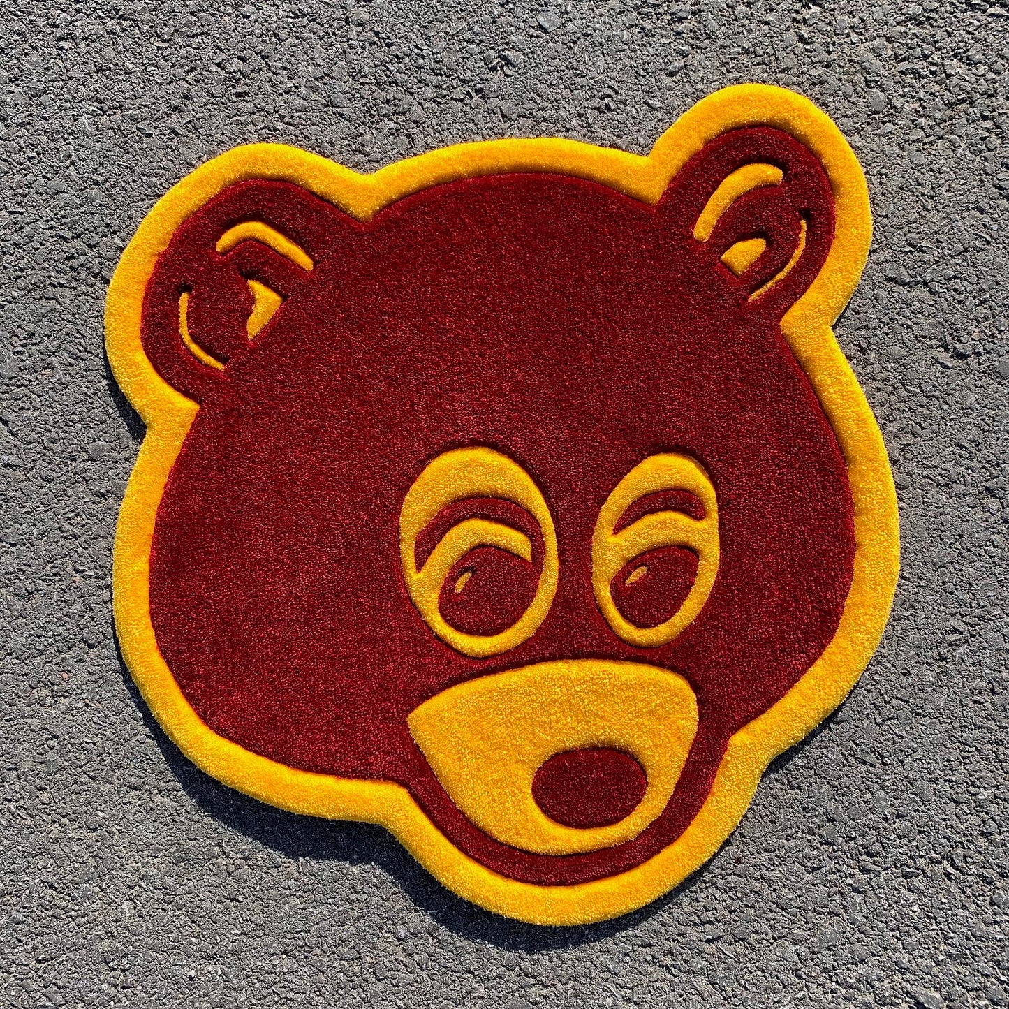Kanye West College Dropout Bear Logo Design Tufted Rug / Custom Rug, Fluffy & Soft, Handmade Rug, Housewarming Gifts, Handmade Gift