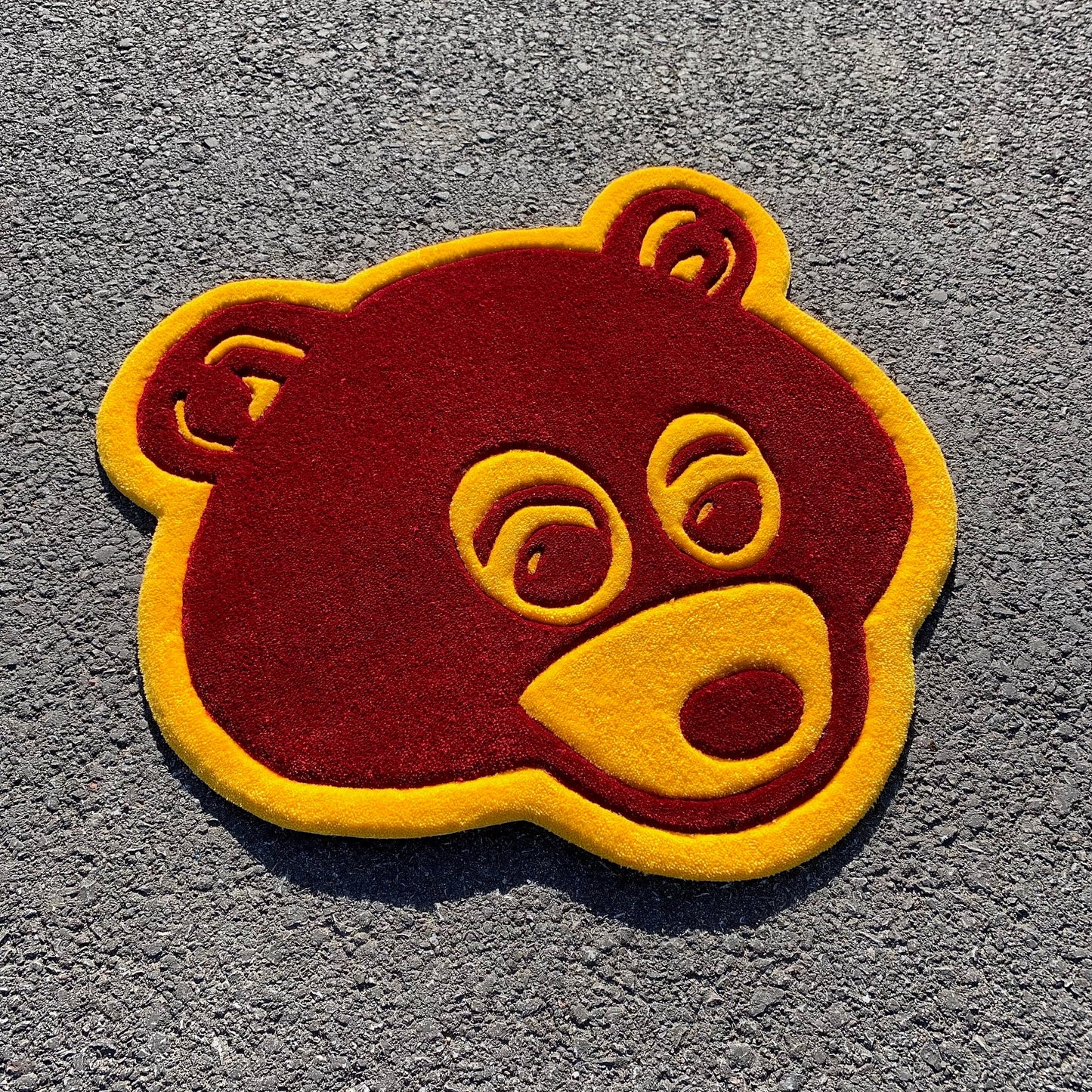Kanye West College Dropout Bear Logo Design Tufted Rug / Custom Rug, Fluffy & Soft, Handmade Rug, Housewarming Gifts, Handmade Gift