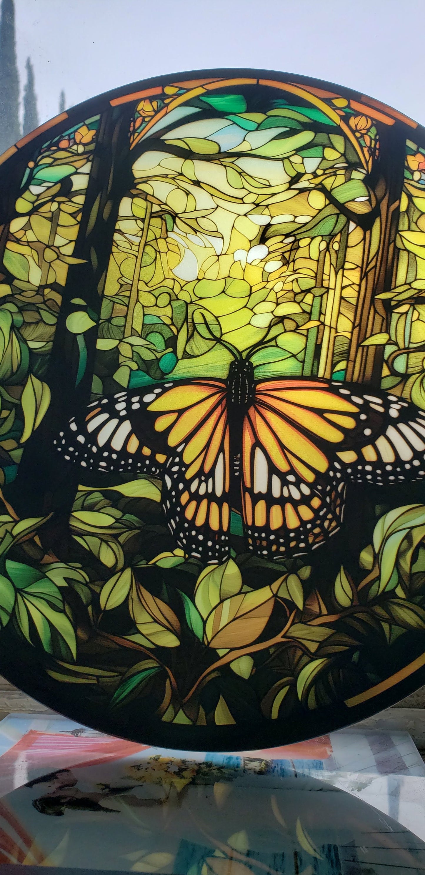 Butterfly #2: Stained Glass Style Window Hanging