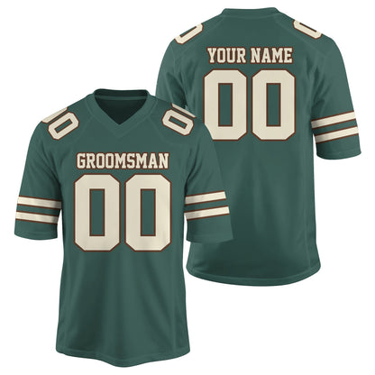 Personalized Groom Groomsman Football Jersey,Custom Best Man Vneck Short Sleeve Jersey,Football Jersey For Engagement Wedding Bachelor Party