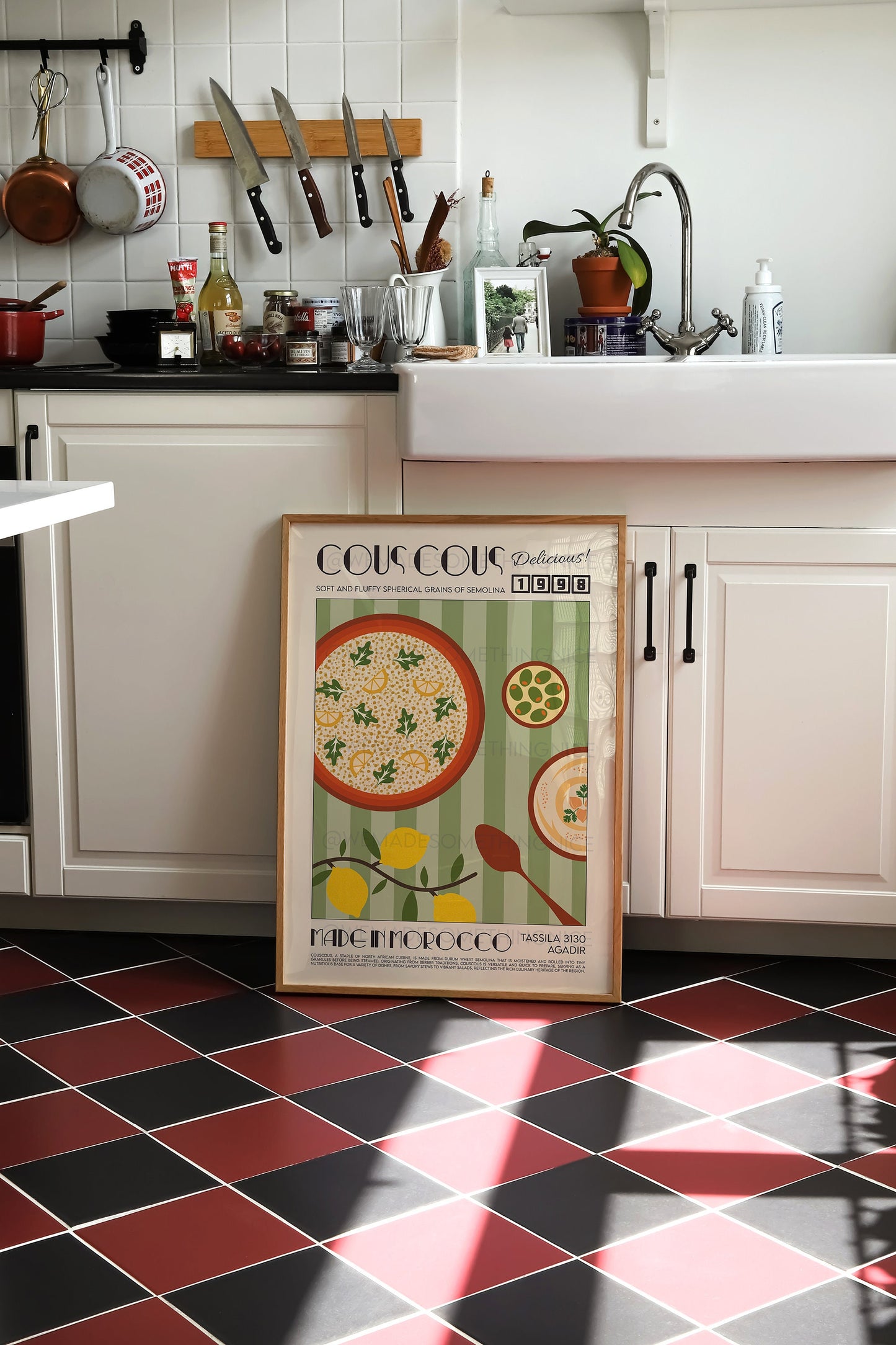 Cous Cous Print, Kitchen Print, Kitchen Poster, Kitchen Art, Kitchen Decor, Food Art, Hummus, Mediterranean Kitchen