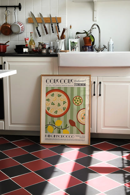 Cous Cous Print, Kitchen Print, Kitchen Poster, Kitchen Art, Kitchen Decor, Food Art, Hummus, Mediterranean Kitchen