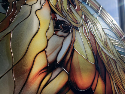 Palomino Horse: Stained Glass Style Window Hanging