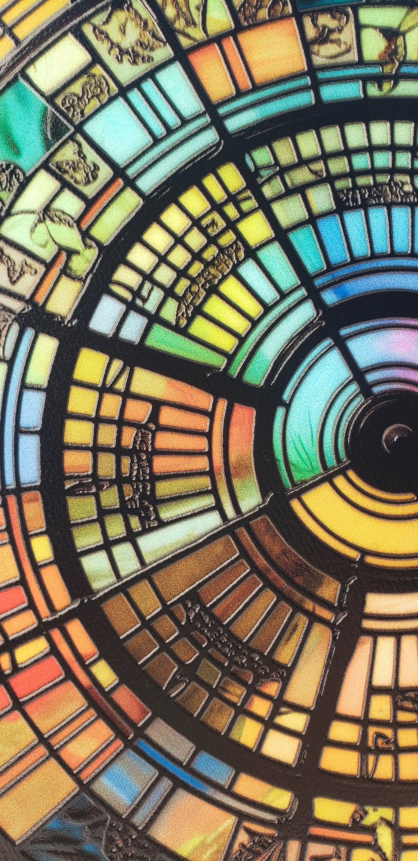 Concentric Circles: Stained Glass Style Window Hanging