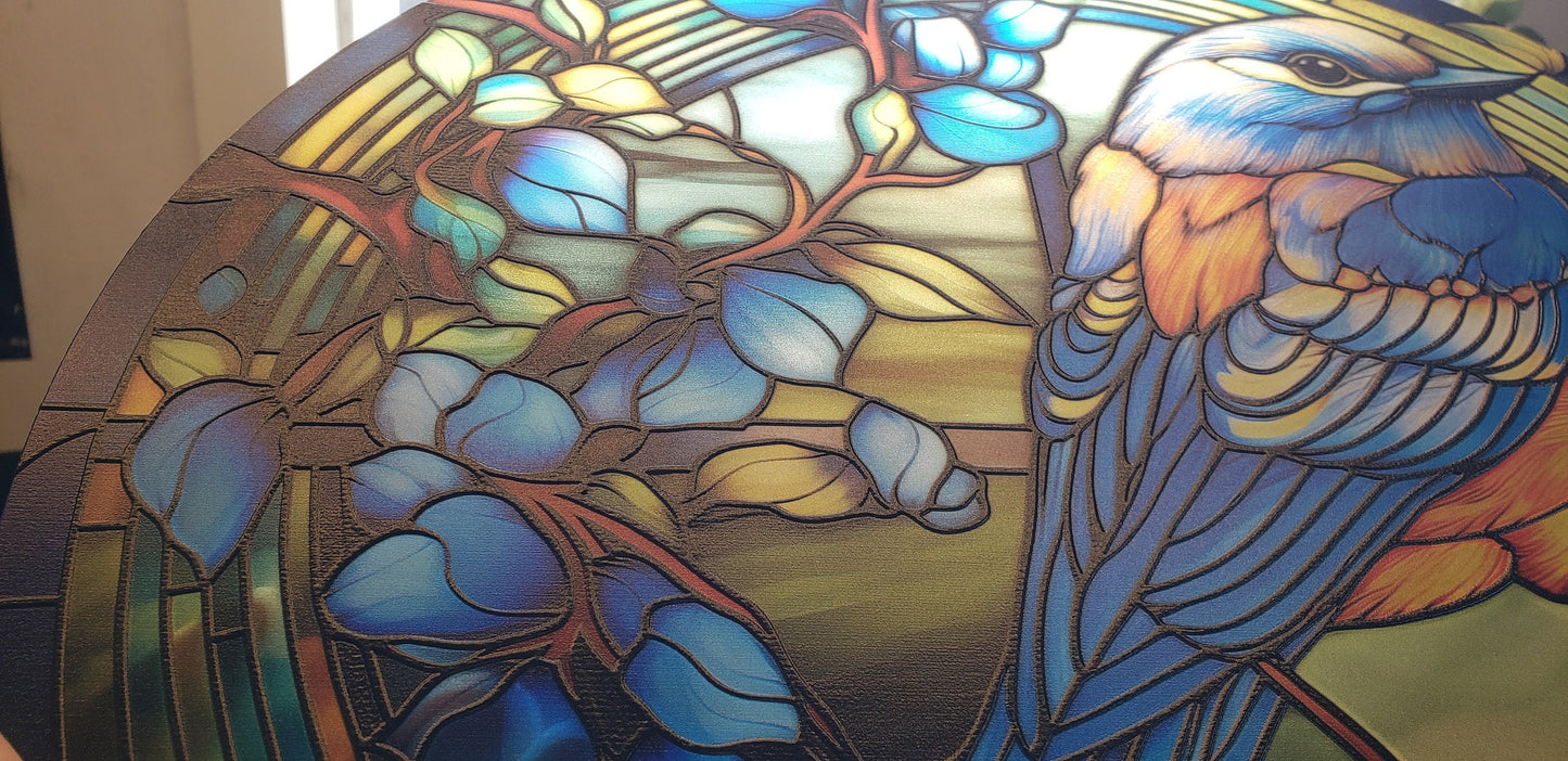 Bluebird: Stained Glass Style Window Hanging