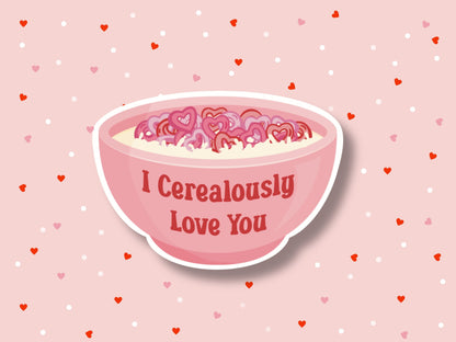 I Love You Sticker, Pink Cereal Sticker, Trendy Stickers, Laptop Decals, Cute Vinyl Stickers, Best Friend Sticker Gift, Water Bottle Sticker