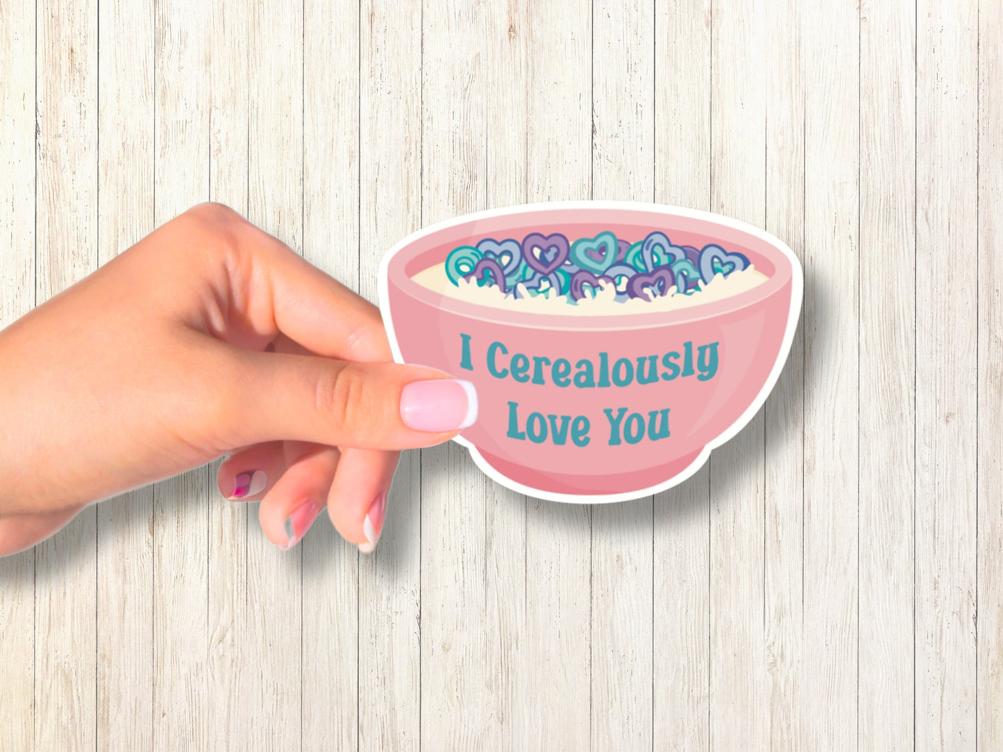 I Love You Sticker, Purple and Blue Cereal Sticker, Trendy Stickers, Laptop Decals, Cute Vinyl Stickers, Best Friend Sticker Gift