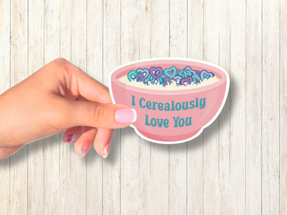 I Love You Sticker, Purple and Blue Cereal Sticker, Trendy Stickers, Laptop Decals, Cute Vinyl Stickers, Best Friend Sticker Gift