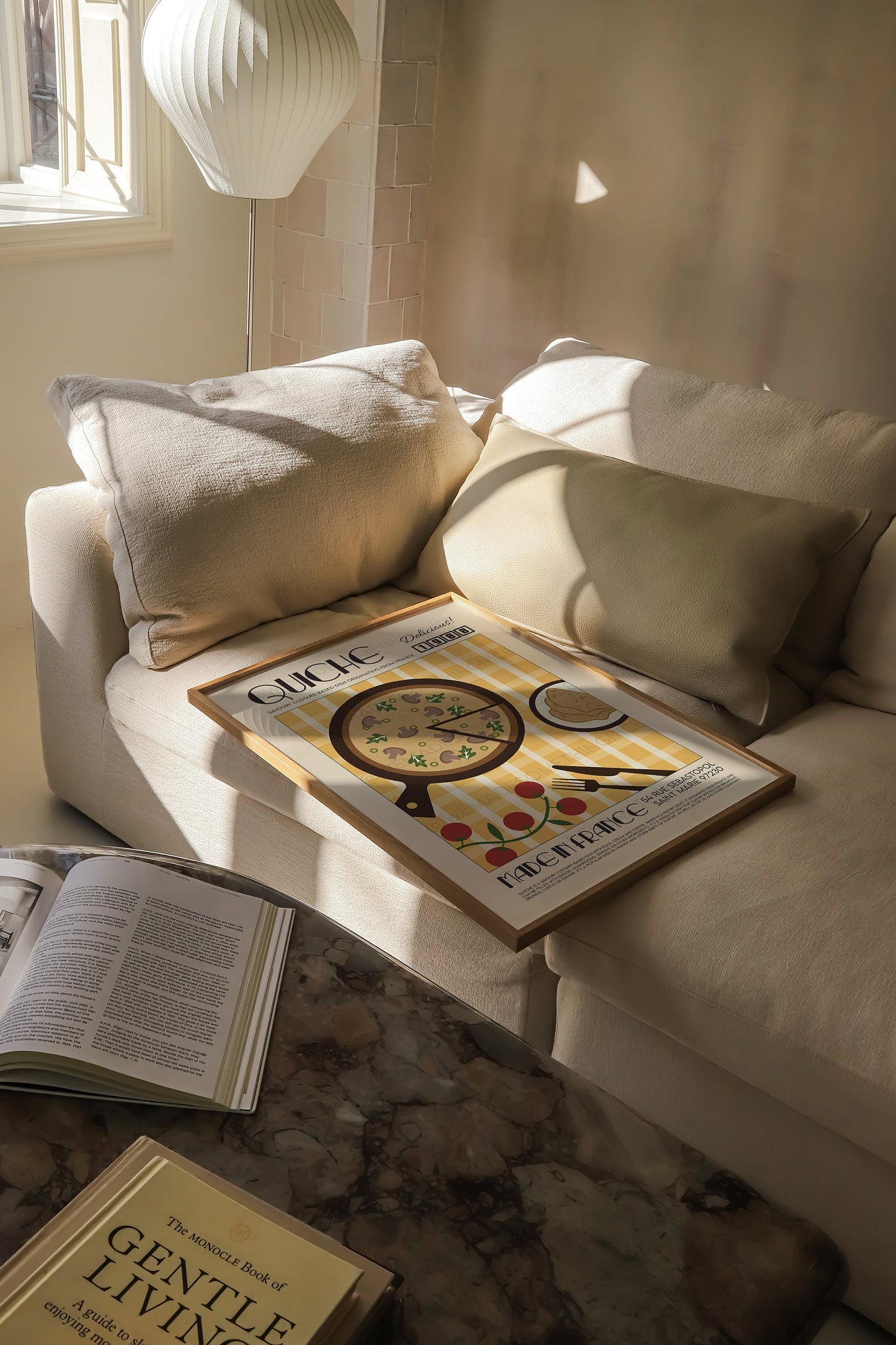 French Quiche Poster, Food Print, Modern Kitchen Decor, Retro Poster, Pop Art, Kitchen Art, Exhibition Poster, Food Illustration