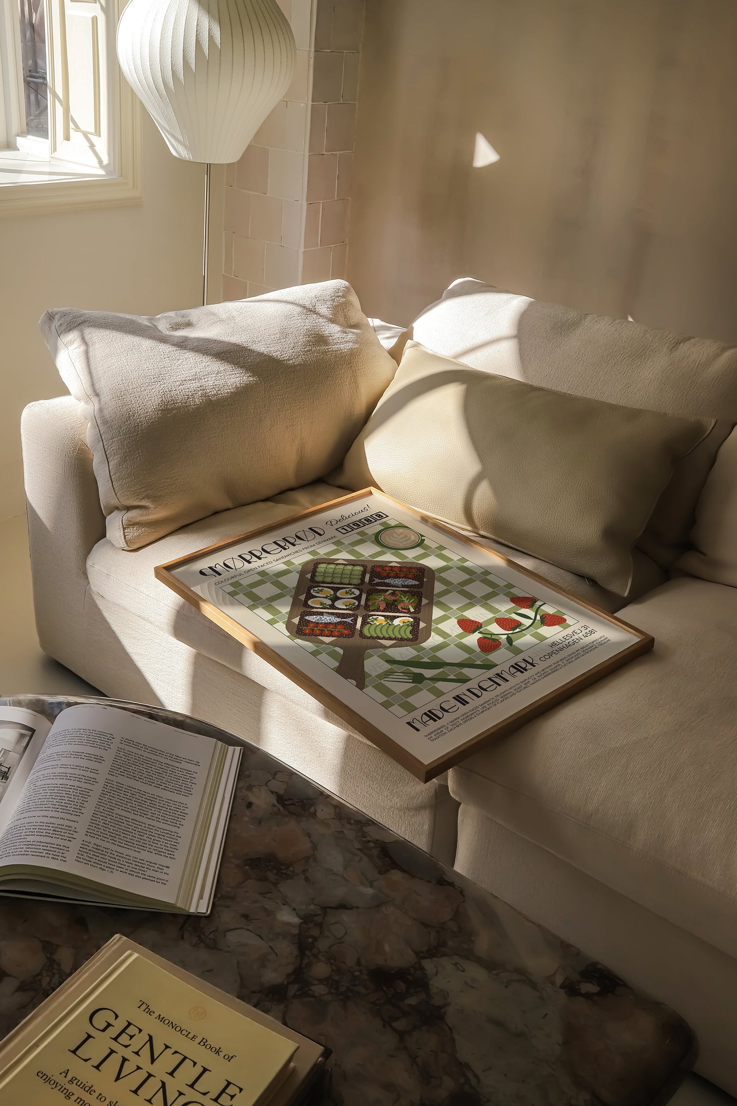 Smorrebrod Poster, Food Illustration, Retro Food Poster, Vintage Food Poster, Food Art, Mid Century Modern