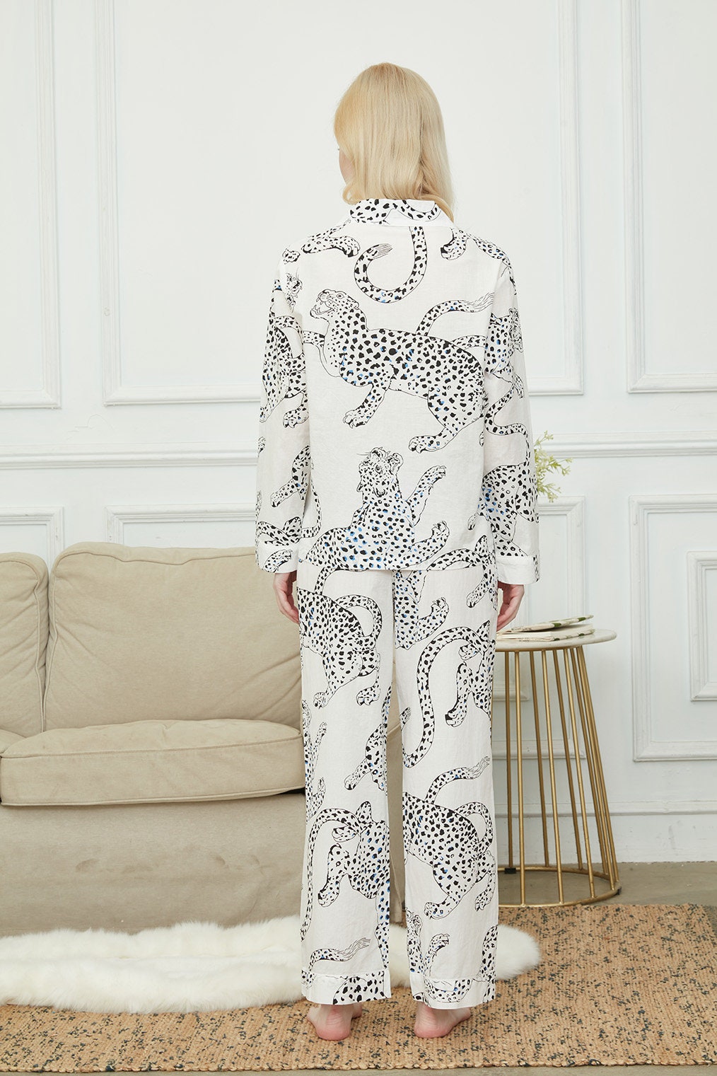 Bride And Bridesmaids Pajama, Pajama Set For Women,Leopard Print ,Soft Silky Polyester, Gift For Her, Personalized Gift For Bridesmaids