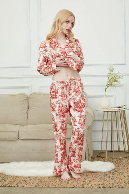 Bride And Bridesmaids Pajama, Pajama Set For Women,Red Of The Evening ,Soft Silky Polyester, Gift For Her, Personalized Gift For Bridesmaids