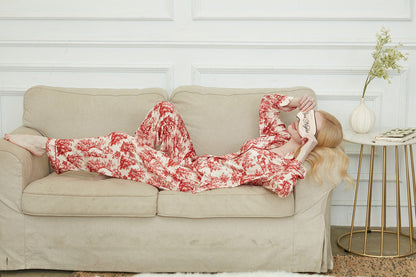 Bride And Bridesmaids Pajama, Pajama Set For Women,Red Of The Evening ,Soft Silky Polyester, Gift For Her, Personalized Gift For Bridesmaids