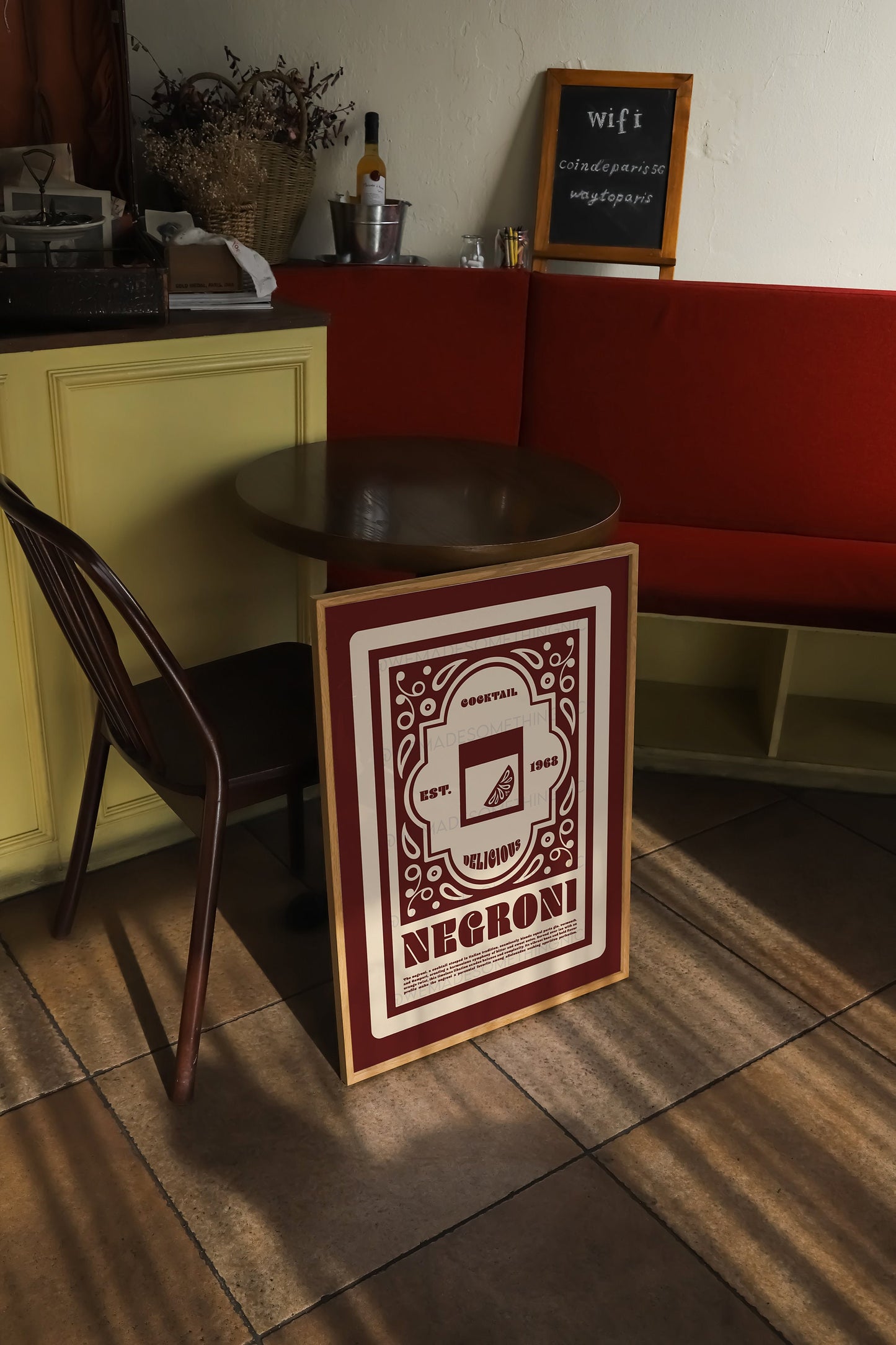 Negroni Poster, Cocktail Art, Cocktail Poster, Retro Wall Art, Art Deco, Kitchen Decor, Cocktail Print, Kitchen Art, Bar Cart, Home Decor