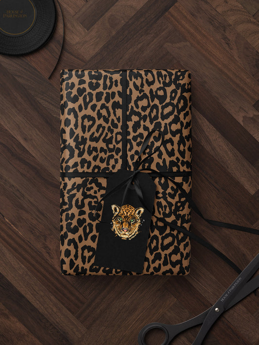 Cheetah Print Wrapping Paper Birthday Gift Wrap Roll Animal Theme Birthday Party Favor for Kid Premium Gift Wrap Leopard Print Decoration