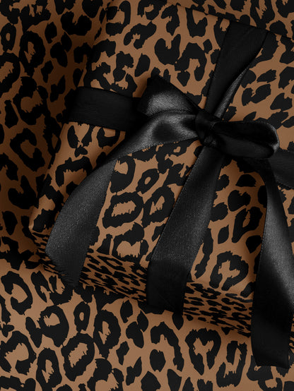Cheetah Print Wrapping Paper Birthday Gift Wrap Roll Animal Theme Birthday Party Favor for Kid Premium Gift Wrap Leopard Print Decoration