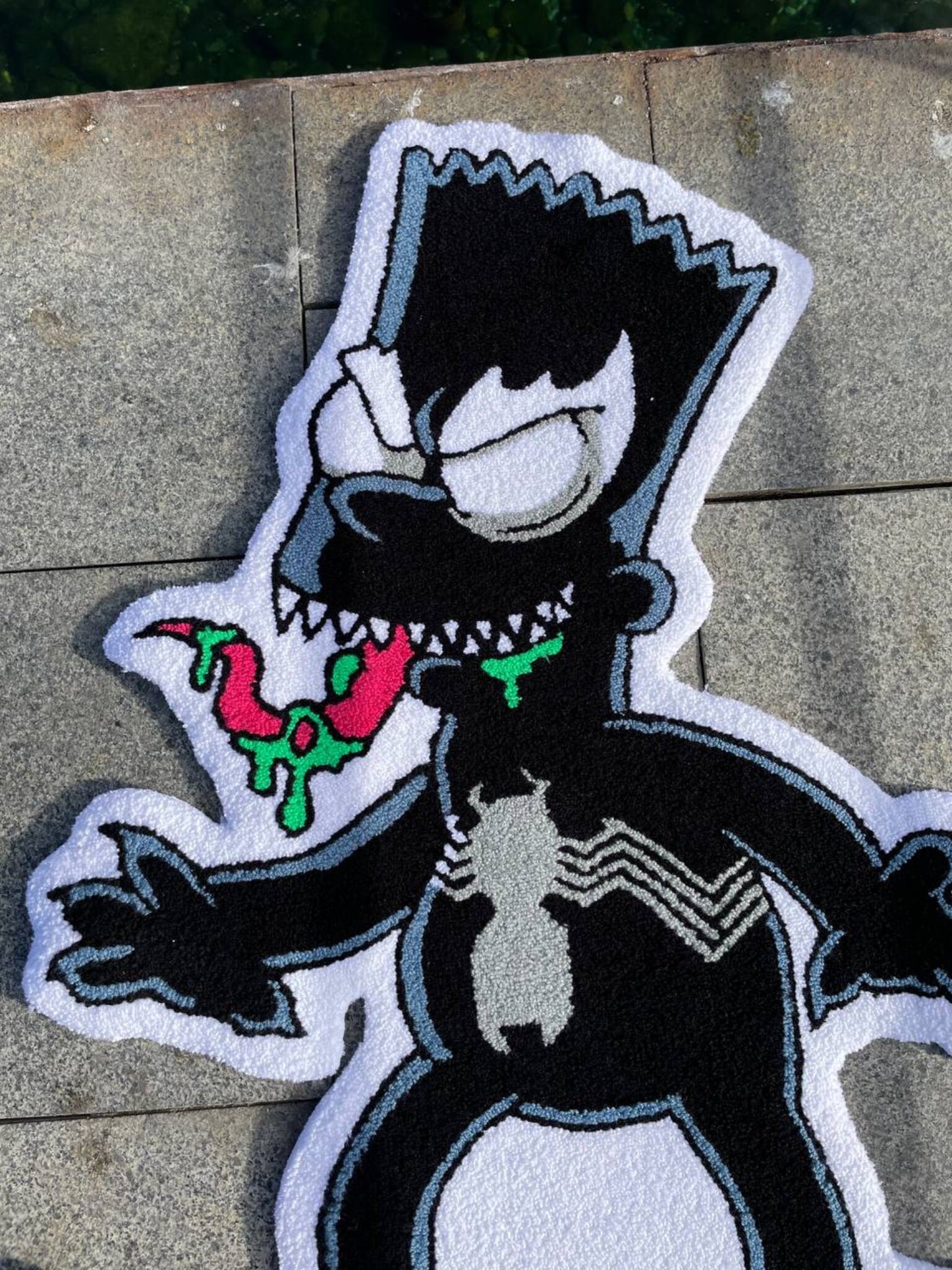 Handmade Bart Simpson Spider Tufted Rug: Non-Slip Bedroom Carpet