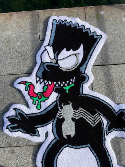 Handmade Bart Simpson Spider Tufted Rug: Non-Slip Bedroom Carpet