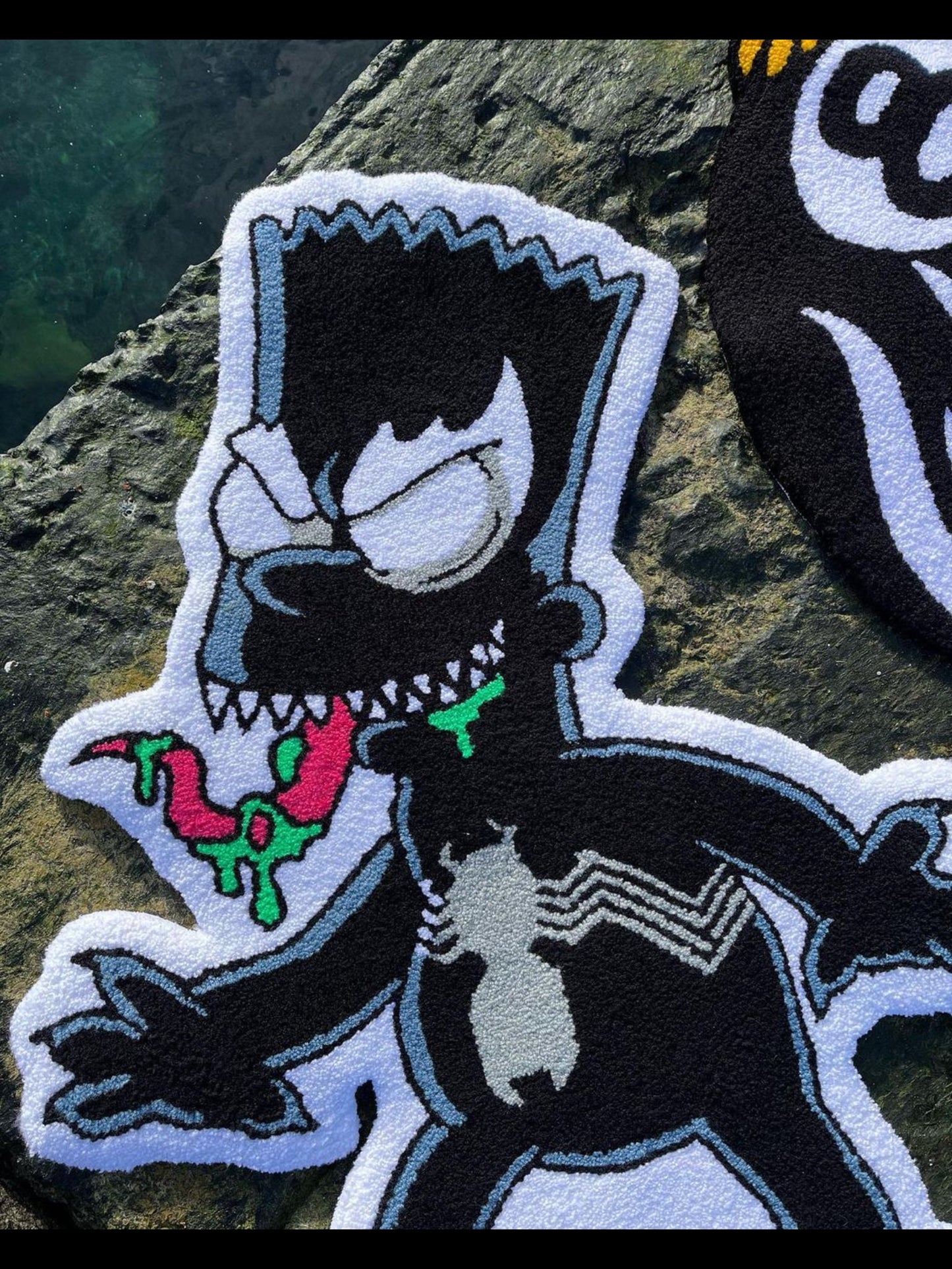 Handmade Bart Simpson Spider Tufted Rug: Non-Slip Bedroom Carpet