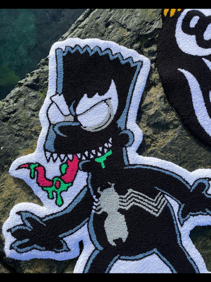 Handmade Bart Simpson Spider Tufted Rug: Non-Slip Bedroom Carpet