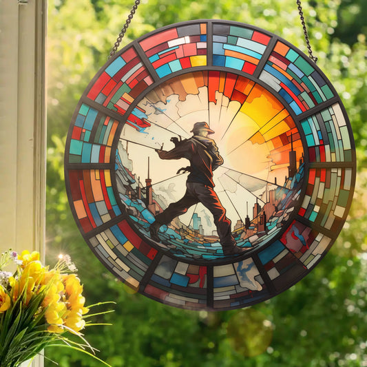 Graffiti Rogue Rebel: Stained Glass Style Window Hanging Made With Real Glass