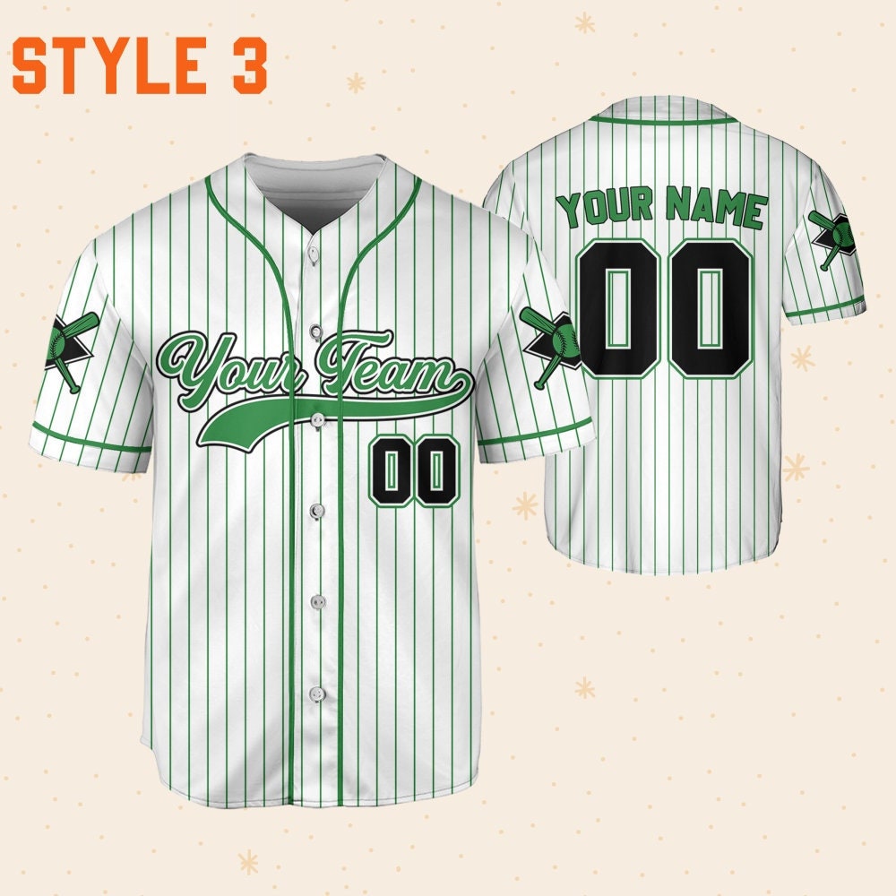 Personalized Team Name And Number Green Collection, Custom Name Baseball Jersey Custom Baseball Jersey Uniform Baseball Fans Baseball Lovers
