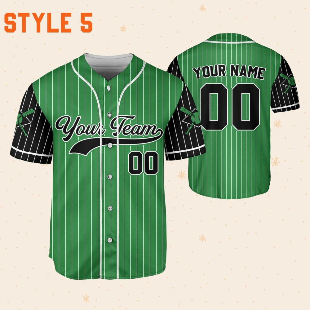 Personalized Team Name And Number Green Collection, Custom Name Baseball Jersey Custom Baseball Jersey Uniform Baseball Fans Baseball Lovers