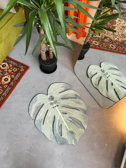 Monstera leaf rug, Modern Rug, Plant Rug, Bedroom Rug, Cute Non-Slip Rug, Living room floor mat, Custom Tufted Rug