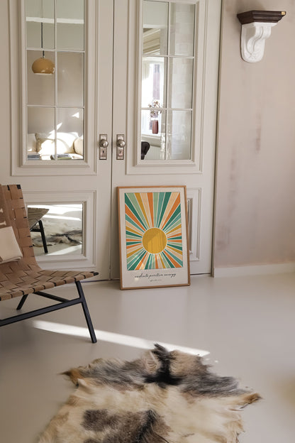 Radiate Positive Energy Print, Motivation Poster, Inspirational Art, Affirmation print, Mindfulness cards, Positive wall art, Bedroom, Gift