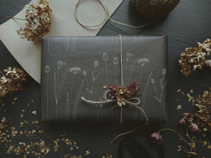 Graphical Wrapping paper,Gift Wrap, Rustic Wrapping, Floral Gift Warp, Wrapping paper, gift paper, floral wrapping paper, recycled wrapping