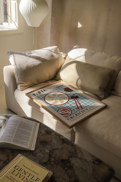 Mandu Poster, Kitchen Poster, Kitchen Wall Art, Food Print, Modern Kitchen Decor, Illustration, Exhibition Poster, Retro Wall Art