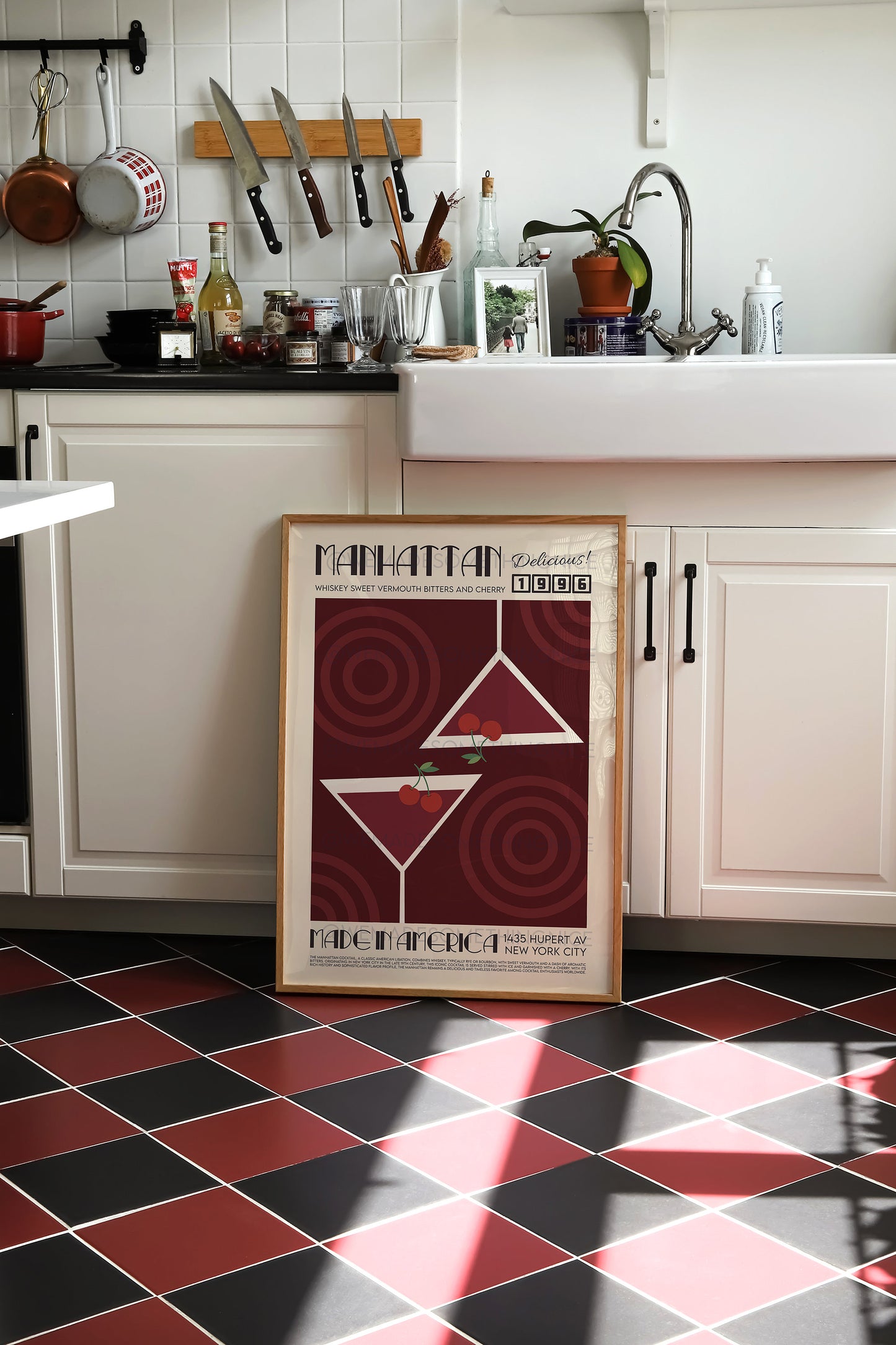 Manhattan Print, Kitchen Poster, Kitchen Print, Cocktail Poster, Cocktail Print, Kitchen Decor, Cocktail Poster, Mid Century Modern