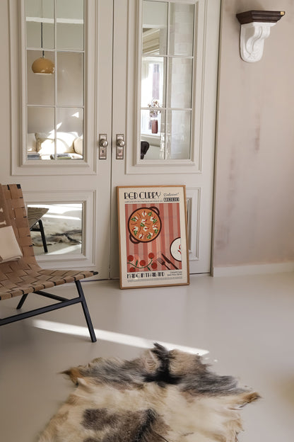 Thai Red Curry Poster, Kitchen Art, Kitchen Poster, Food Print, Food Art, Asian Wall Art, Thailand Art, Retro Wall Art