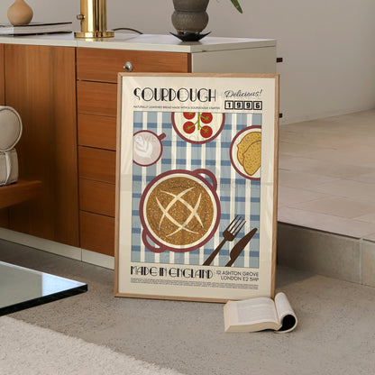 Sourdough Print, Kitchen Art, Kitchen Poster, Kitchen Print, Kitchen Wall Art, Food Poster, Modern Kitchen Decor