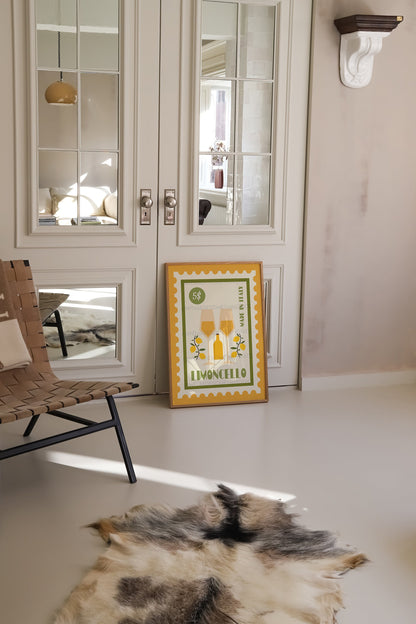 Retro Limoncello Print, Kitchen Poster, Kitchen Print, French Retro, Kitchen Decor, Cocktail Poster, Mid Century Modern, Bar Cart