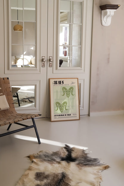 Aries Poster, Horoscope Print, Astrological Wall Art, Illustration, Exhibition Poster, Zodiac Poster, Birthday Present Housewarming