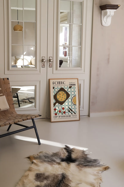 Swiss Fondue Poster, Kitchen Poster, Kitchen Print, Food Print, Modern Kitchen Decor, Retro Poster, Pop Art, Kitchen Art, Exhibition Poster