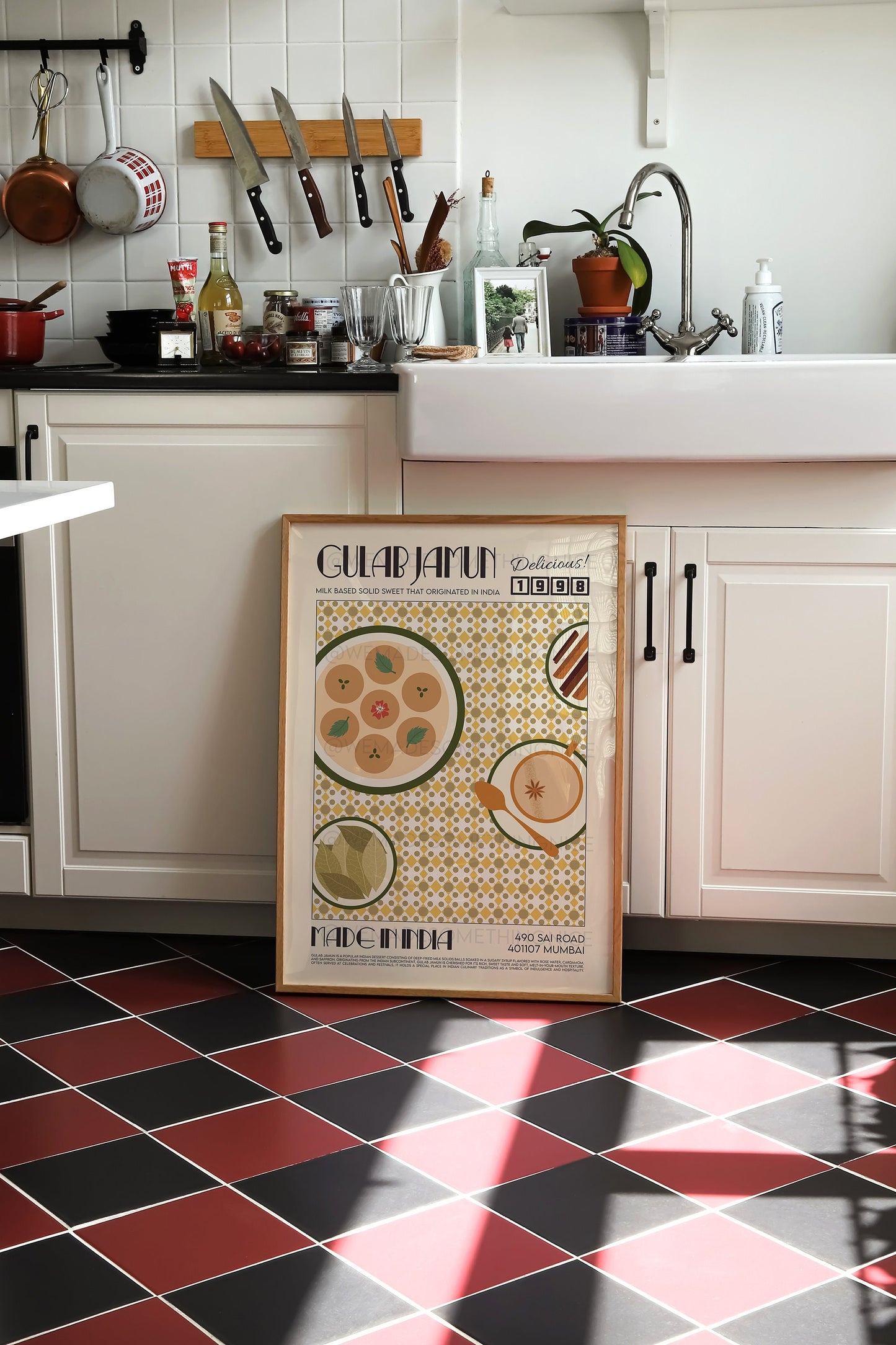 Gulab Jamun Poster, Food Print, Modern Kitchen Decor, Travel Poster, Kitchen Poster, Exhibition Poster Retro Wall Art, India Print