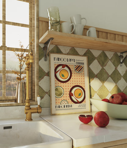 Mango Lassi Poster, Kitchen Poster, Kitchen Print, Food Poster, Modern Kitchen Decor, Travel Poster, Retro Wall Art