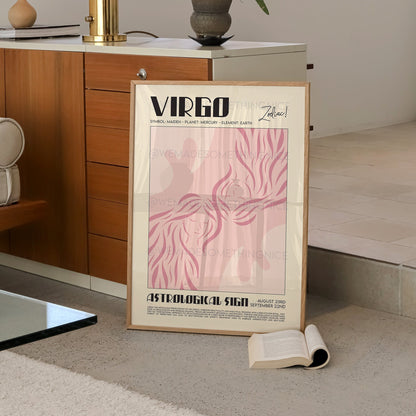 Virgo Poster, Horoscope Print, Horoscope Art, Astrological Wall Art, Illustration, Exhibition Poster, Zodiac Poster