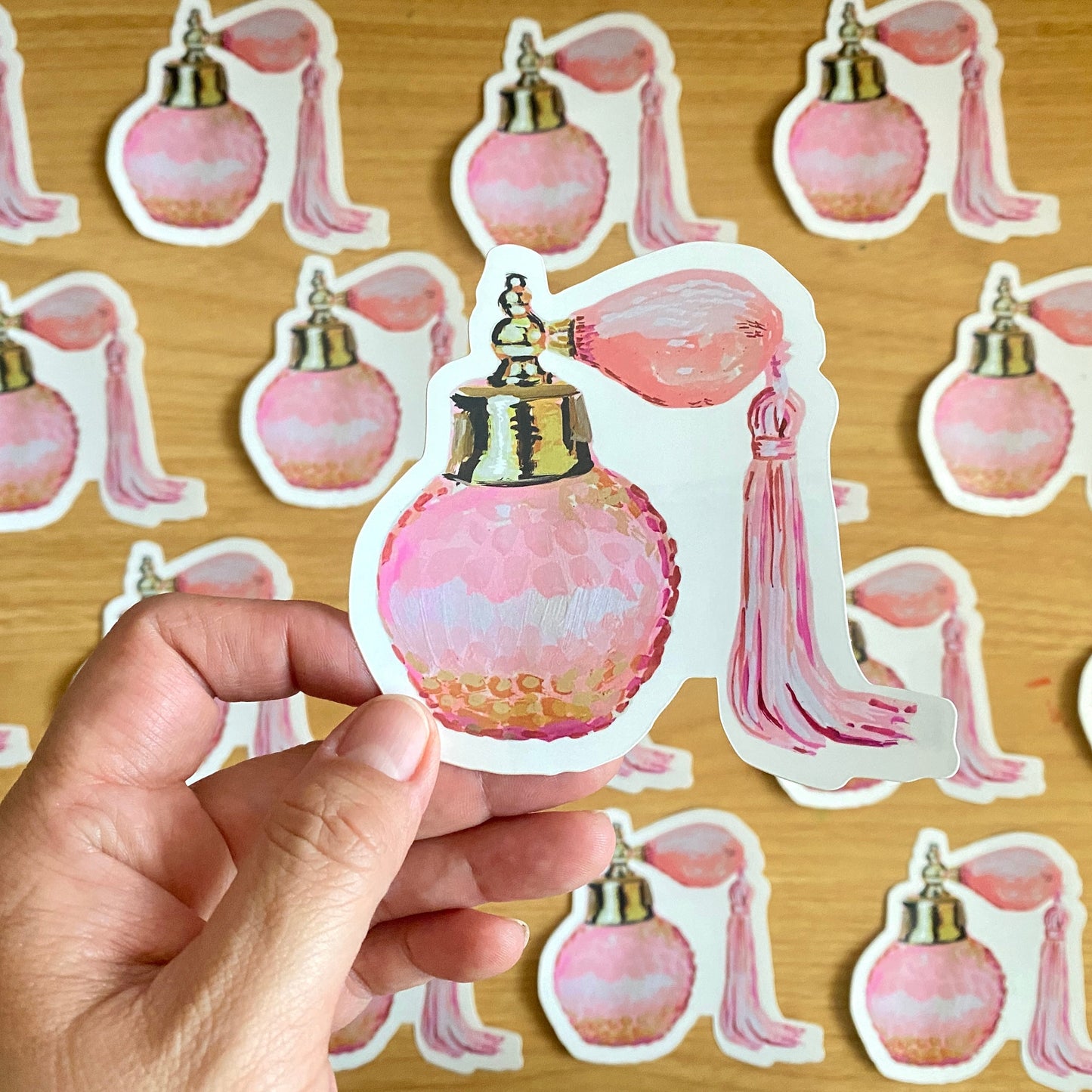 Vintage Perfume Bottle | 4" Vinyl Sticker Decal | Waterproof  Weatherproof | Bougie Pink Girly