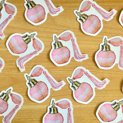 Vintage Perfume Bottle | 4" Vinyl Sticker Decal | Waterproof  Weatherproof | Bougie Pink Girly