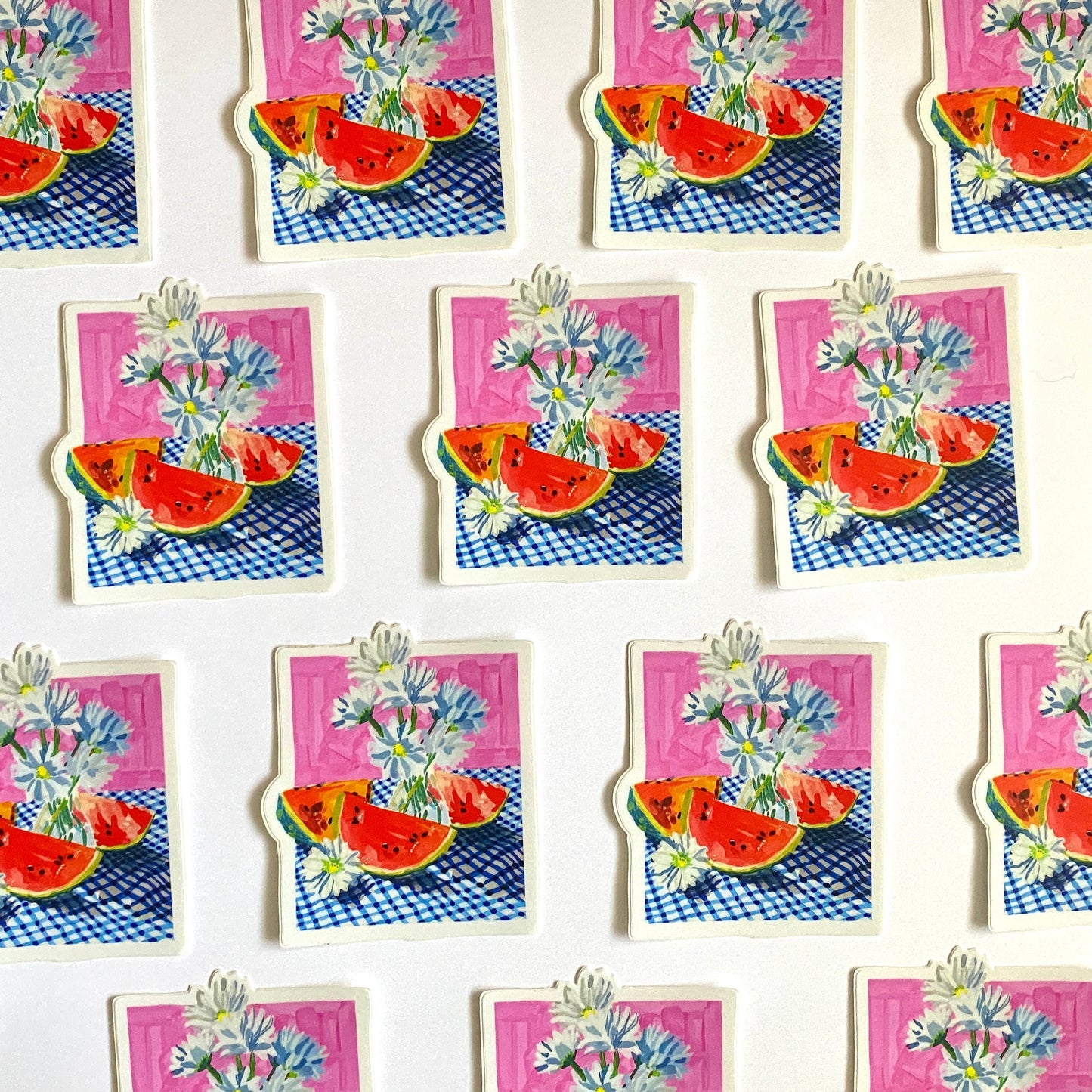 Watermelon Picnic | 3" Vinyl Sticker Decal | Waterproof Weatherproof | Watermelon Daisies