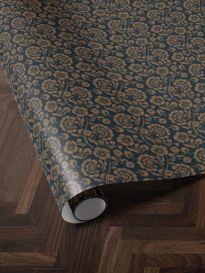 Floral Gift Wrap Blue Wrapping Paper Gift Wrap Mom Vintage Wrapping Paper Bridal Shower Gift for Bride to be Baby Shower Gift Wrap Wedding